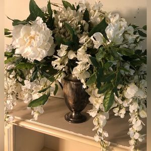 Sterling Silver Pitcher W/ Silk flowers
